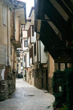 Ohri, Makedonya - 15 Mayıs 2021: Eski Makedonya 'nın Ohri kentinde sokak