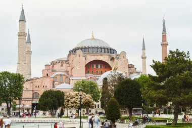 İstanbul, Türkiye - 9 Mayıs 2021: Ayasofya manzarası