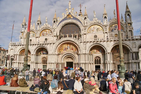 Wenecja Włochy 2021 Plac San Marco Bazyliką Marka Główny Plac — Zdjęcie stockowe