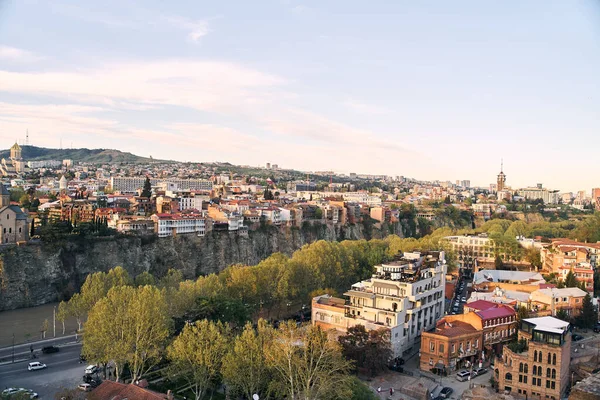 Tiflis Georgia 2021 Vista Aérea Tiflis Desde Plataforma Observación Foto —  Fotos de Stock