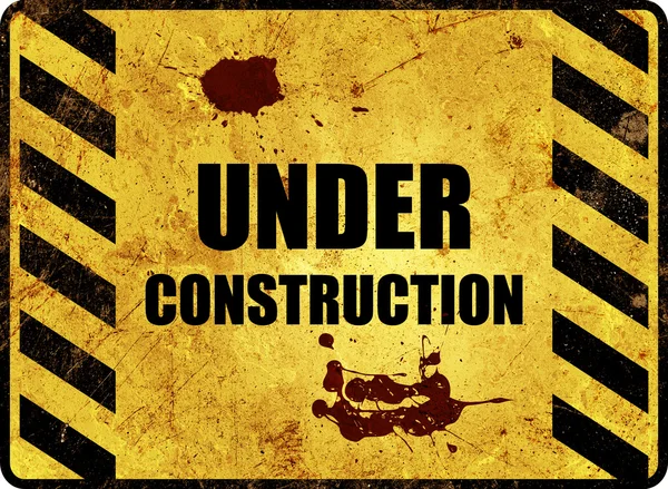 Under Construction Warning Sign — Stock Photo, Image