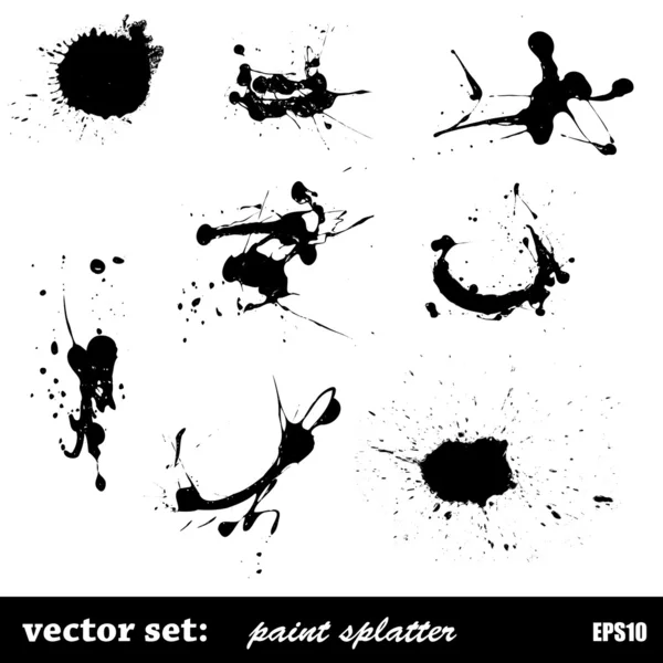 Set of paint splatter — Stock Vector