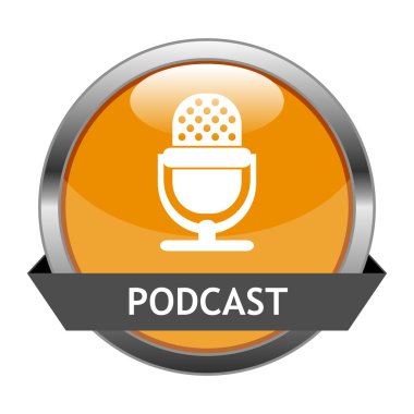 Vector Button Podcast clipart