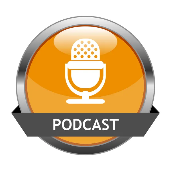 Podcast de botão de vetor — Vetor de Stock