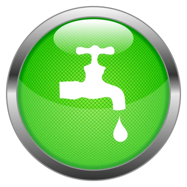 Vector Button Water Tap — Stock Vector