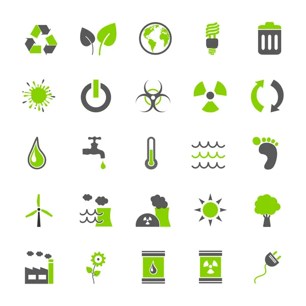 Pulsante vettoriale: Eco Iconset — Vettoriale Stock