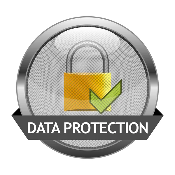 Vector Button Data Protection — Stock Vector