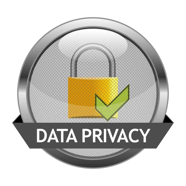 Privacidade de dados do botão vetorial — Vetor de Stock