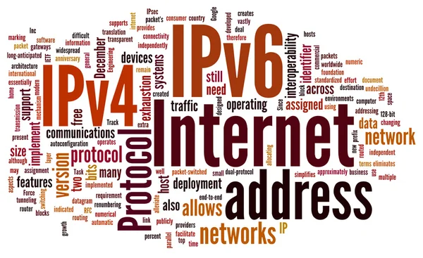 Облако слов IPv6 — стоковое фото