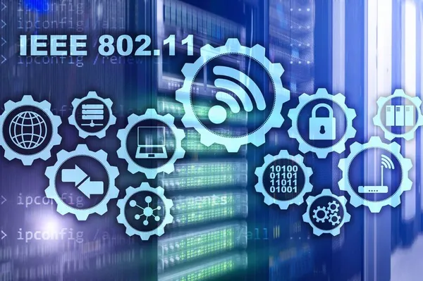 Drahtlose Datenübertragungskonzept Ieee 802 Server Hintergrund — Stockfoto