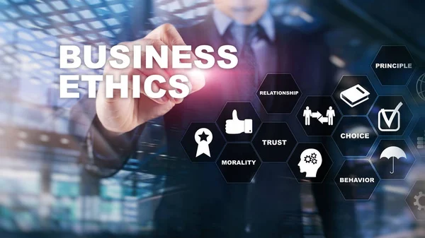 Business Ethnics Philosophy Responsibility Honesty Concept Mixed Media Background — Stock Photo, Image