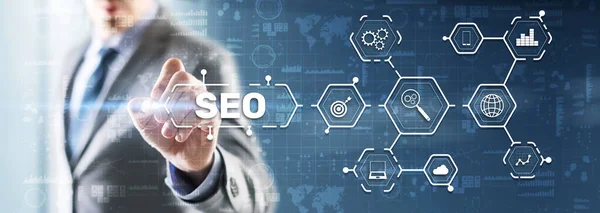 Direktur Seo. Optimasi Mesin Pencarian. Konsep Internet Informasi — Stok Foto