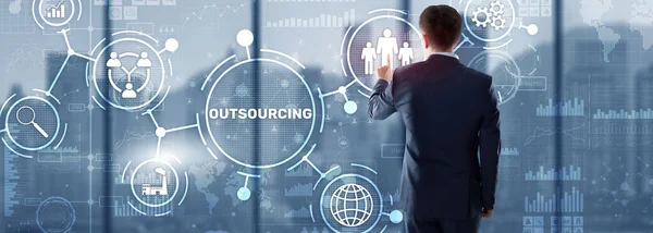 Outsourcing Attività commerciale Risorse umane Internet Finance Technology Concept — Foto Stock