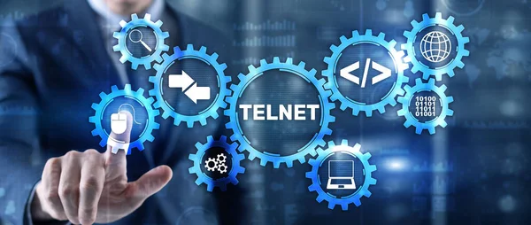 Telnet仮想端末クライアント。インターネットとネットワークの概念 — ストック写真