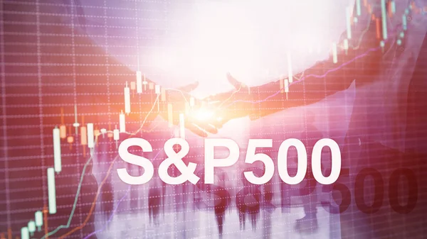 アメリカの株式市場指数の人々のシルエットS 500 Spx — ストック写真