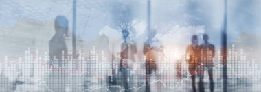 Business Growth Finance grafik grafiği prex döviz konsepti çift pozlama karışık ortam