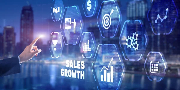 Crescita delle vendite, aumento delle vendite o concetto di crescita aziendale — Foto Stock