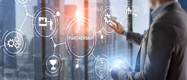 Partnerschaft Von Unternehmen Zusammenarbeit Business Technology Internet Konzept — Stockfoto