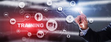 Sanal ekranda Eğitim Eğitimi Motivasyonu E-öğrenme İş Konsepti