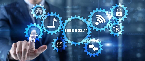 802.11. Kablosuz veri iletim konsepti IEEE — Stok fotoğraf