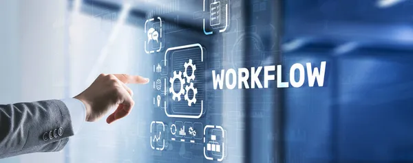 Workflow Repeatability Systematization Buisness Process. Business Technology Internet — Stock Photo, Image