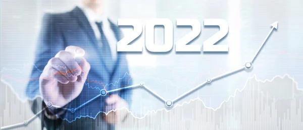 2022 금융 차트. 기업 개념의 성장 성공 과정 — 스톡 사진