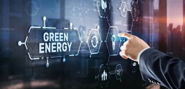 Zelená energie Přírodní ekologie Síla elektrické rychlosti kreativní. Technologický koncept ekologie — Stock fotografie