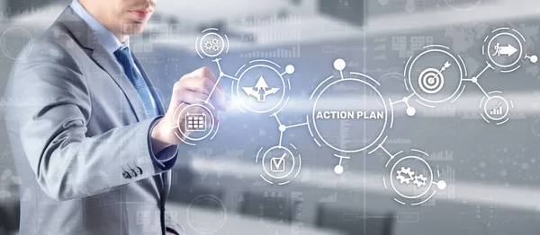 비즈니스 액션 플랜 전략 (Business Action Plan) 은 가상 화면 상의 전략이다. 시간 관리 — 스톡 사진