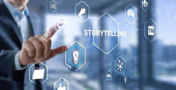 Storytelling attività sociale e culturale di condivisione di storie — Foto Stock