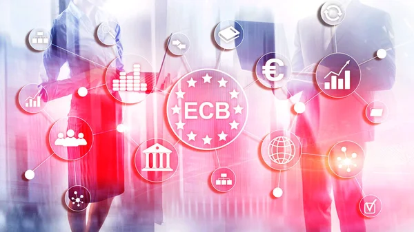 Ecb欧洲中央银行商业金融概念 — 图库照片