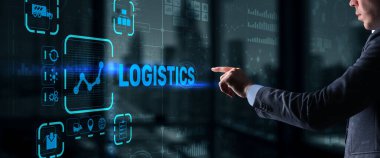 Lojistik ağ dağılımı ve ulaşım konsepti. Mal teslimatı