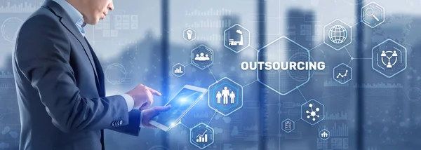 Outsourcing 2021 Recursos Humanos Negocios Internet Technology Concept — Foto de Stock