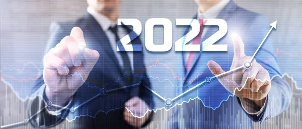 2022 Cuadro financiero. Proceso de éxito del crecimiento del concepto empresarial — Foto de Stock