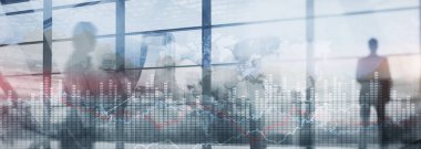 Business Growth Finance grafik grafiği prex döviz konsepti çift pozlama karışık ortam