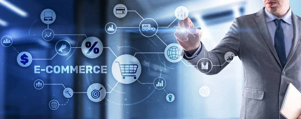 Biznes e-commerce Digital Marketing Concept. Handel elektroniczny — Zdjęcie stockowe