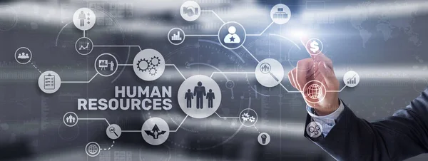 Recursos Humanos Contratando Trabajo Concepto de Ocupación. Tecnología de negocios Internet —  Fotos de Stock