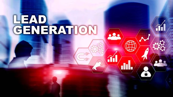 Lead Generation Analysis Business Research Interest Concept Stratégie Marketing Technologie — Photo