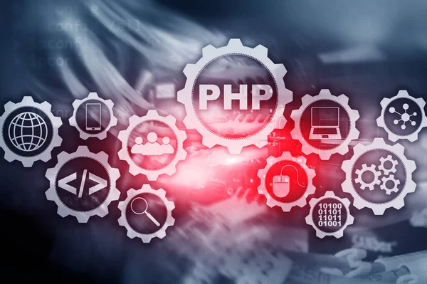 Programmiersprache Php Entwicklung Von Programmier Und Programmiertechnologien Cyberspace Konzept — Stockfoto