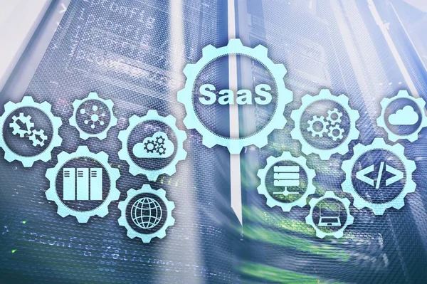 Software Service Saas Softwarekonzept Moderne Technologie Modell Auf Einem Virtuellen — Stockfoto