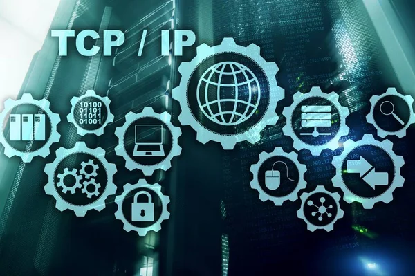 Jaringan Tcp Protokol Kendali Transmisi Konsep Internet Technology — Stok Foto