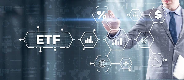 Exchange Traded Fund. Concetto di investitore. ETF. Fondo indice di borsa — Foto Stock