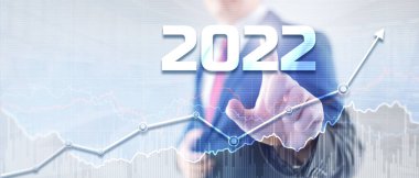 2022 Finans Çizelgesi. İş kavramı büyüme başarı süreci