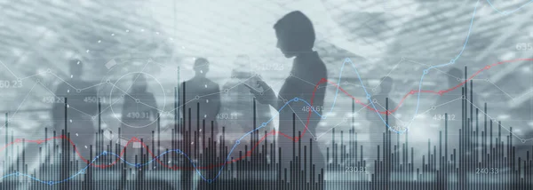 Analytics Banner. Finansiering Bankverksamhet och investeringar — Stockfoto