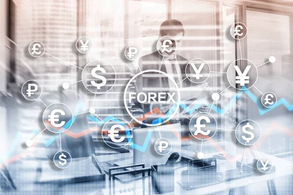 Blue Financial Forex Background. Obchodování s akciovými dluhopisy — Stock fotografie