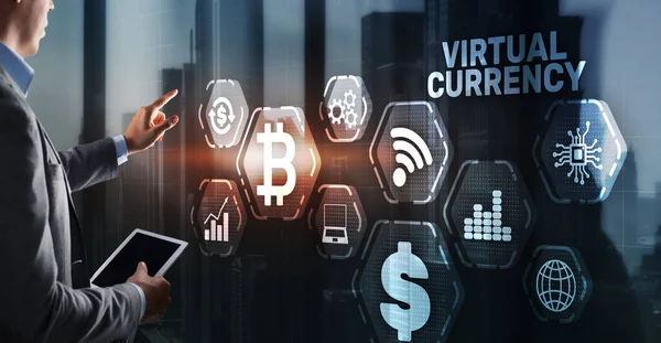Concepto de inversión de cambio de divisas virtual. Antecedentes financieros — Foto de Stock