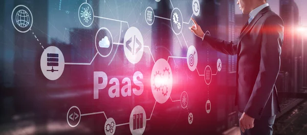 Plattform als Dienstleistung. PaaS-Konzept auf virtuellem Bildschirm — Stockfoto