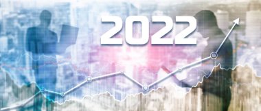 2022 Finans Çizelgesi. İş kavramı büyüme başarı süreci