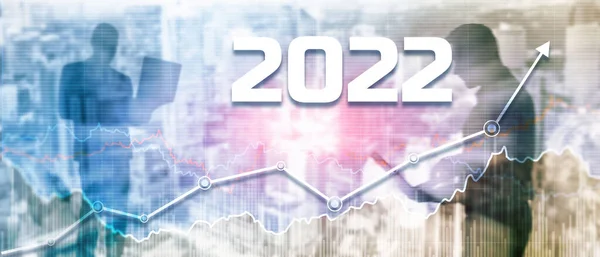 2022 Cuadro financiero. Proceso de éxito del crecimiento del concepto empresarial — Foto de Stock