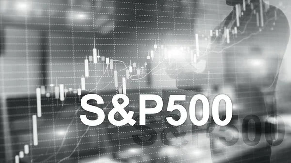 Emberek Sziluettek Amerikai Tőzsdén Index 500 Spx — Stock Fotó