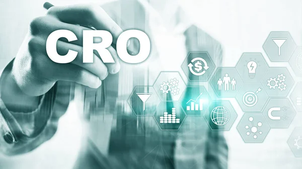 개략적 최적화 Cro Business Technology Finance 컨셉트 Virtual Screen — 스톡 사진